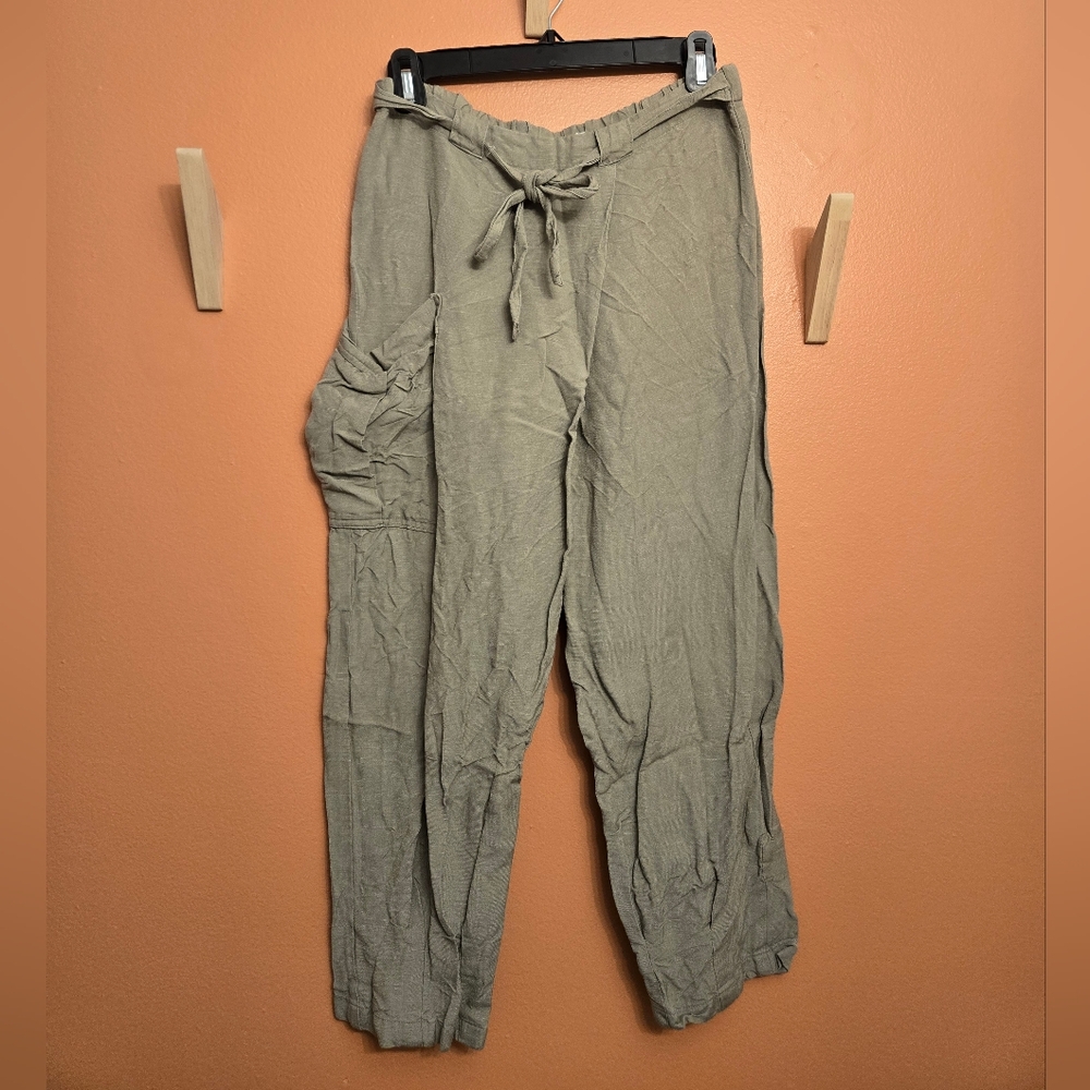 Linen tapered pants
